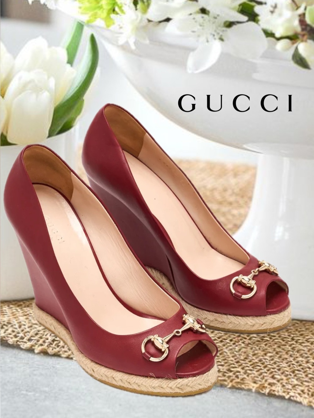 AUTHENTIC GUCCI HORSEBIT WEDGES